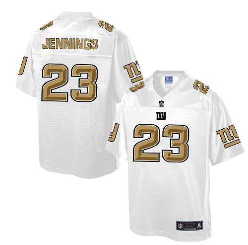 Men's Game Rashad Jennings Nike Jersey White - #23 Pro Line Fashion NFL New York Giants